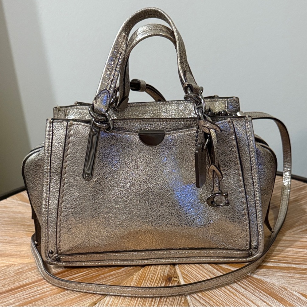 Coach Dreamer 21 Mini Satchel Metallic Silver Handbag
